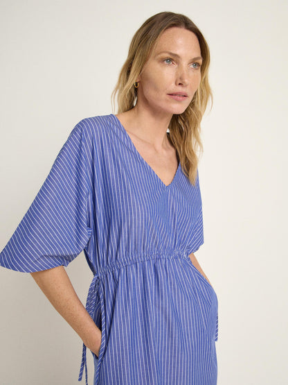 LANIUS - Streifenkleid blue/ off white - WERTE FREUNDE