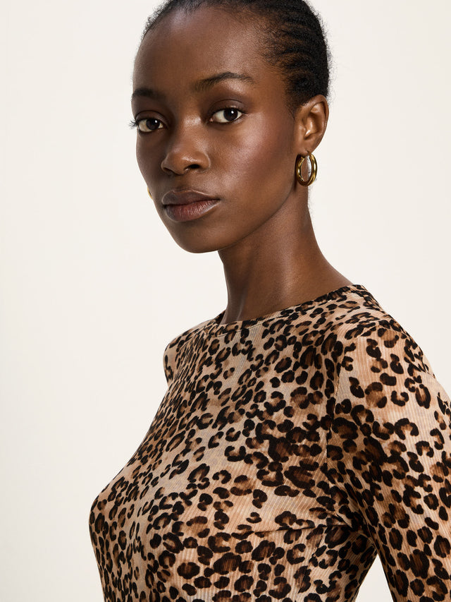 LANIUS - Langarmshirt aus TENCEL™ leo print - WERTE FREUNDE