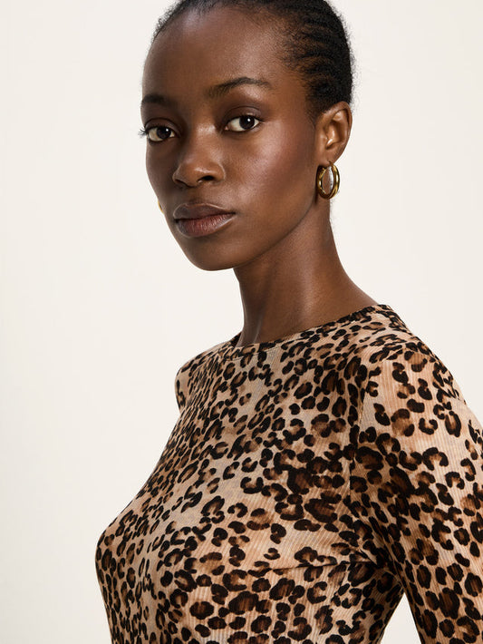 LANIUS - Langarmshirt aus TENCEL™ leo print - WERTE FREUNDE