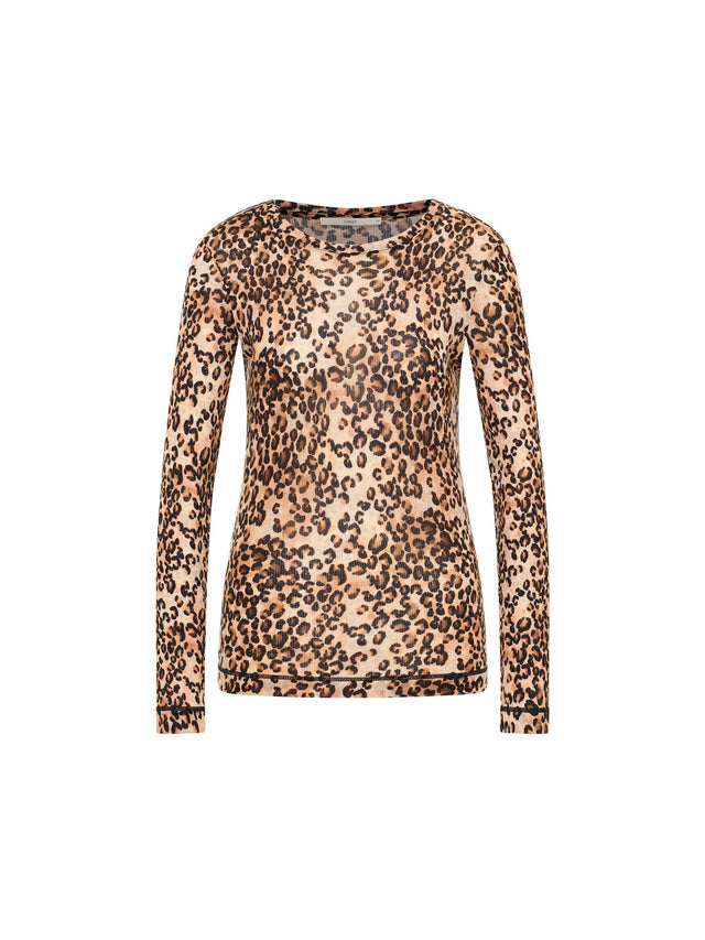 LANIUS - Langarmshirt aus TENCEL™ leo print - WERTE FREUNDE