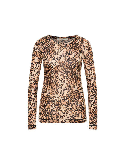 LANIUS - Langarmshirt aus TENCEL™ leo print - WERTE FREUNDE