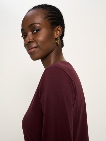 LANIUS - Langarmshirt bordeaux - WERTE FREUNDE