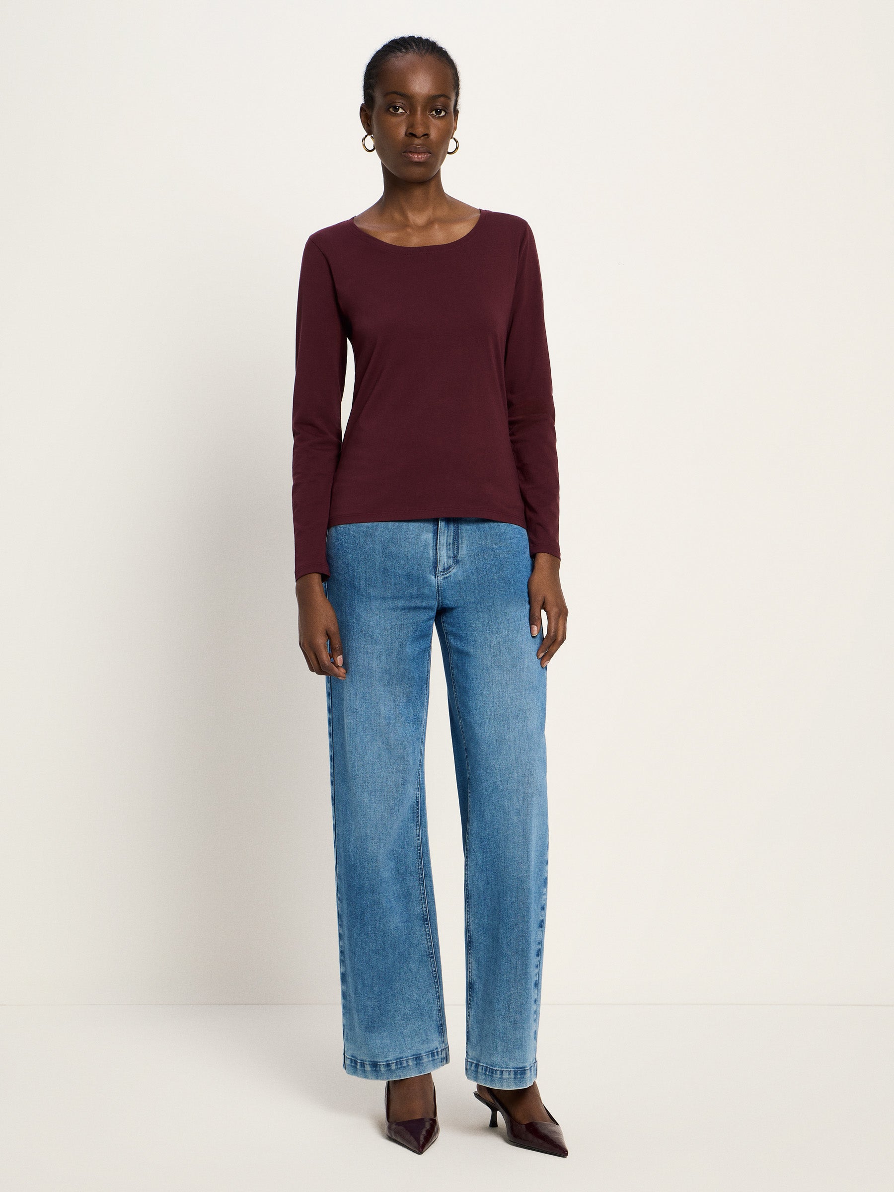 LANIUS - Langarmshirt bordeaux - WERTE FREUNDE