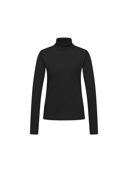 LANIUS - Rollkragenshirt Rippoptik black - WERTE FREUNDE