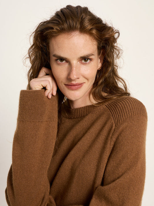 LANIUS - Cropped Pullover brown - WERTE FREUNDE