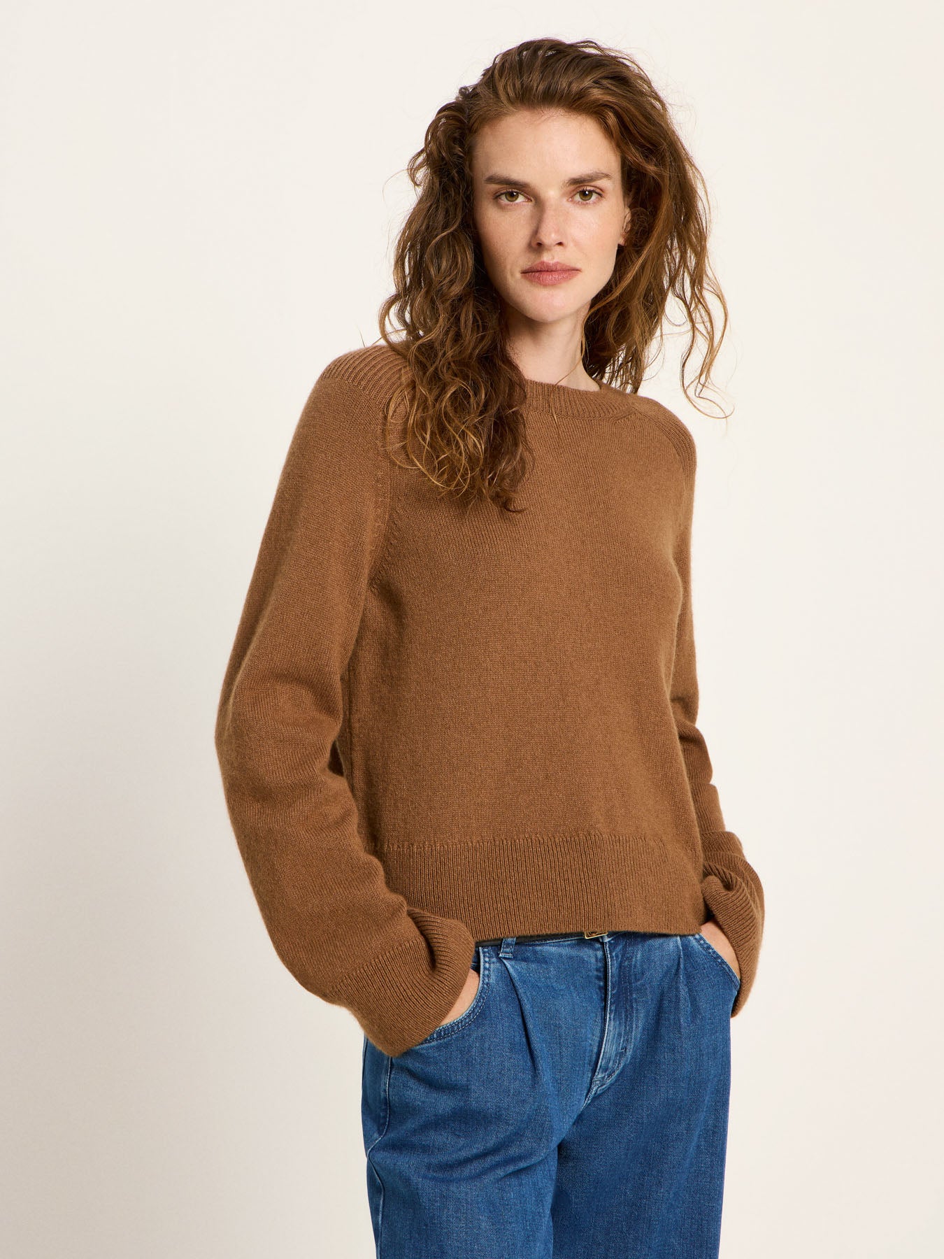LANIUS - Cropped Pullover brown - WERTE FREUNDE