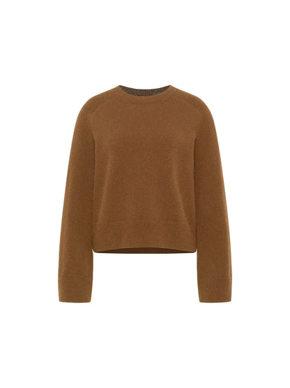 LANIUS - Cropped Pullover brown - WERTE FREUNDE