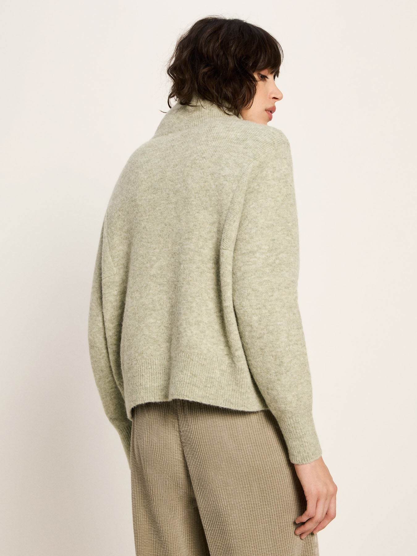 LANIUS - Half-Zip Pullover ice green melange - WERTE FREUNDE