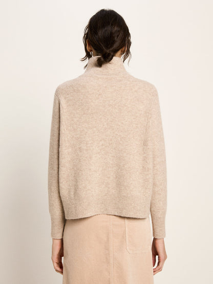 LANIUS - Half-Zip Pullover nude melange - WERTE FREUNDE