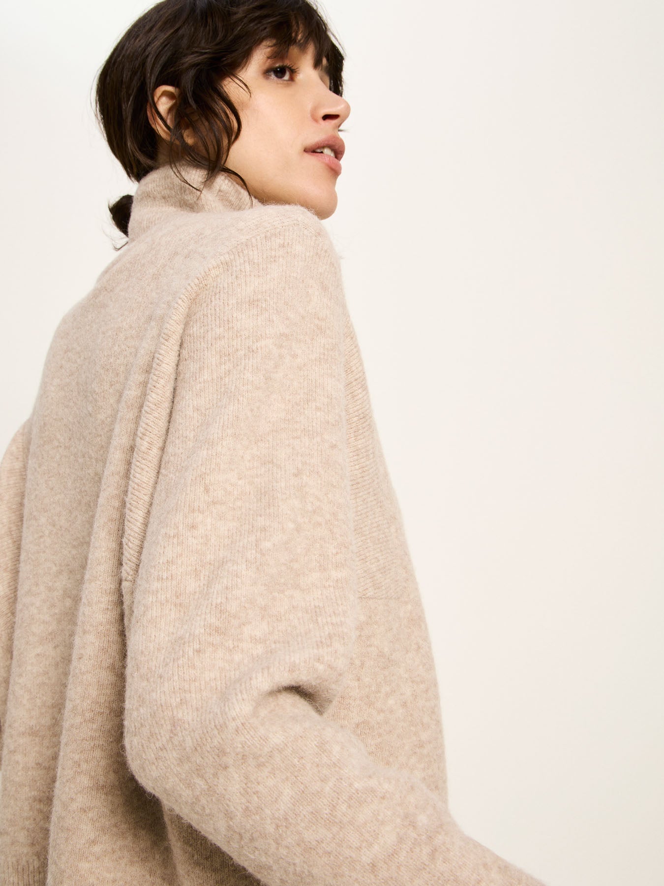 LANIUS - Half-Zip Pullover nude melange - WERTE FREUNDE