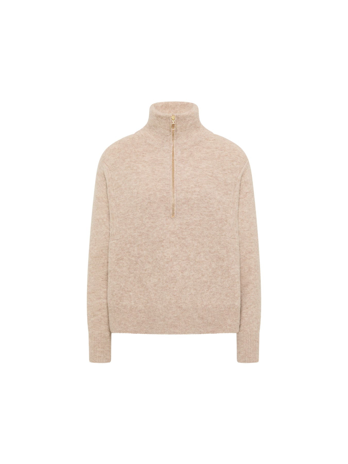 LANIUS - Half-Zip Pullover nude melange - WERTE FREUNDE