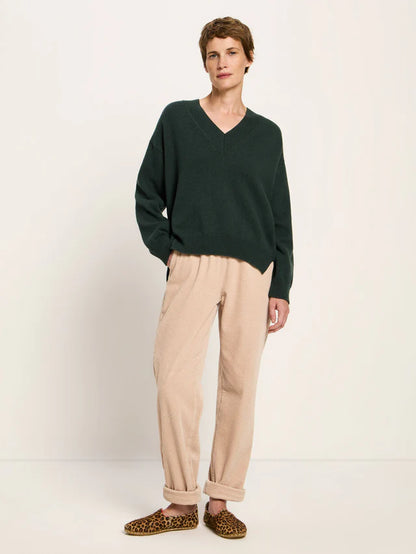 LANIUS - Pullover mit V-Ausschnitt forrest melange - WERTE FREUNDE