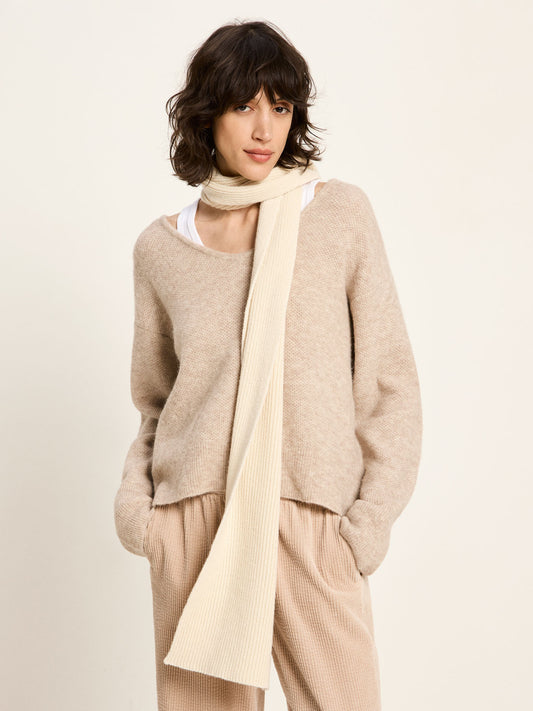 LANIUS - Pullover mit V-Ausschnitt nude melange - WERTE FREUNDE