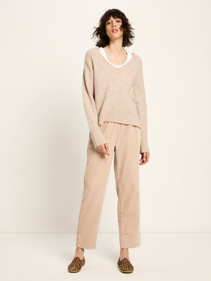 LANIUS - Pullover mit V-Ausschnitt nude melange - WERTE FREUNDE