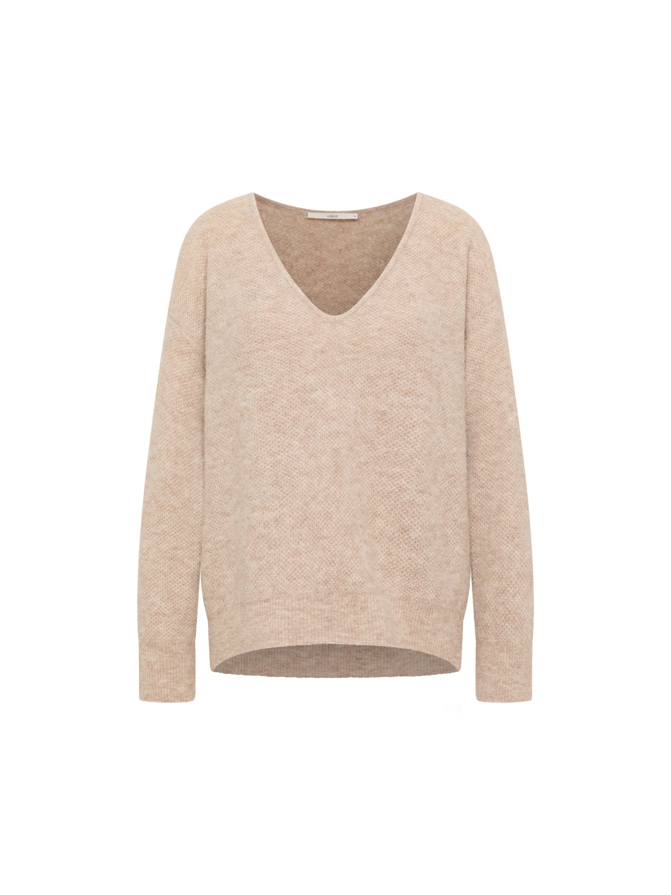 LANIUS - Pullover mit V-Ausschnitt nude melange - WERTE FREUNDE