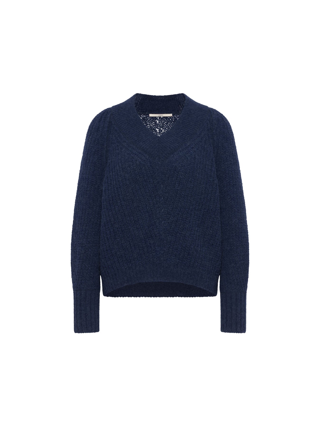 LANIUS - Pullover mit V-Ausschnitt purple blue melange - WERTE FREUNDE