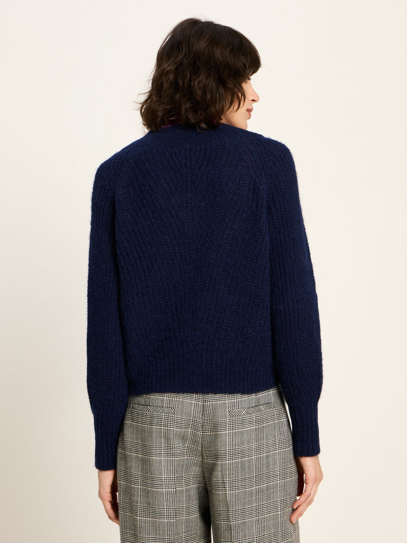 LANIUS - Pullover mit V-Ausschnitt purple blue melange - WERTE FREUNDE