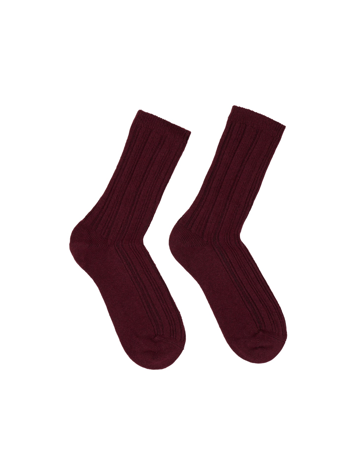 LANIUS - Rippenstrick-Socken bordeaux - WERTE FREUNDE