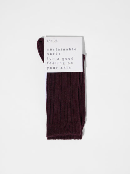 LANIUS - Rippenstrick-Socken bordeaux - WERTE FREUNDE