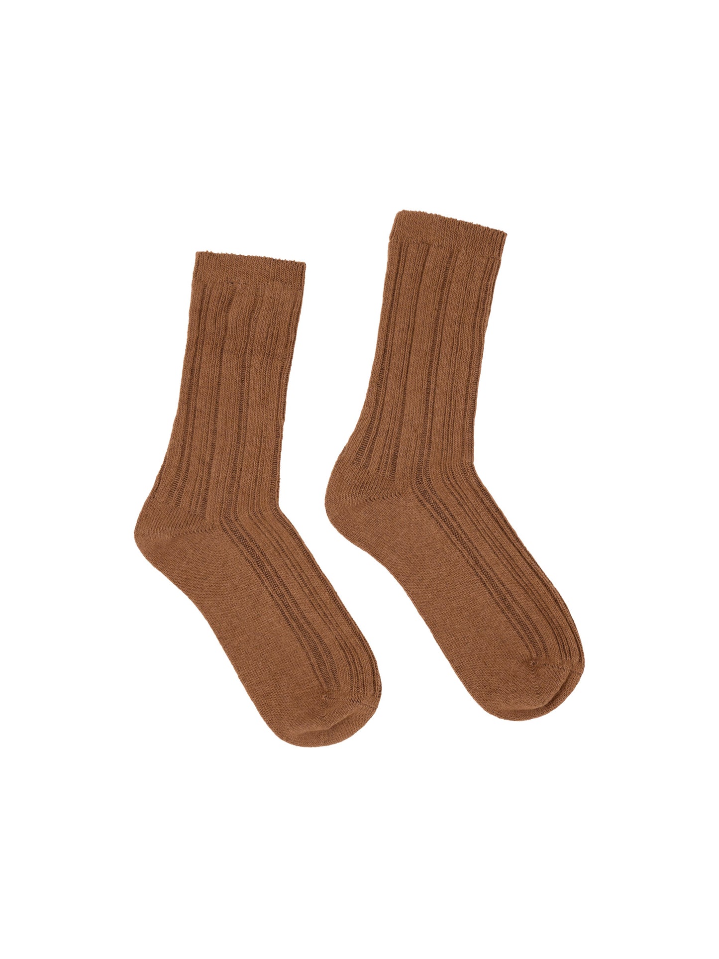 LANIUS - Rippenstrick-Socken brown - WERTE FREUNDE