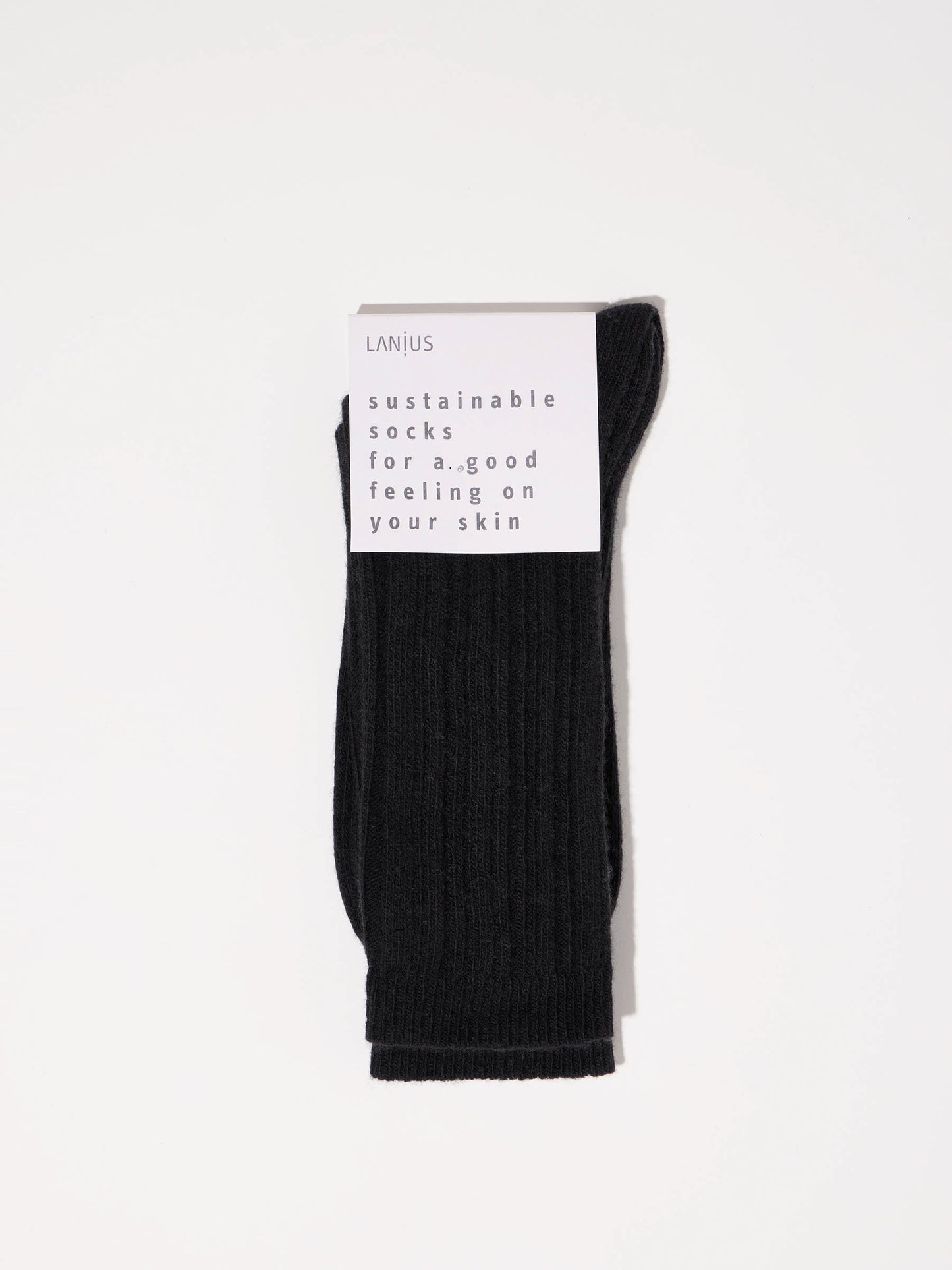 LANIUS - Rippenstrick-Socken midnight melange - WERTE FREUNDE