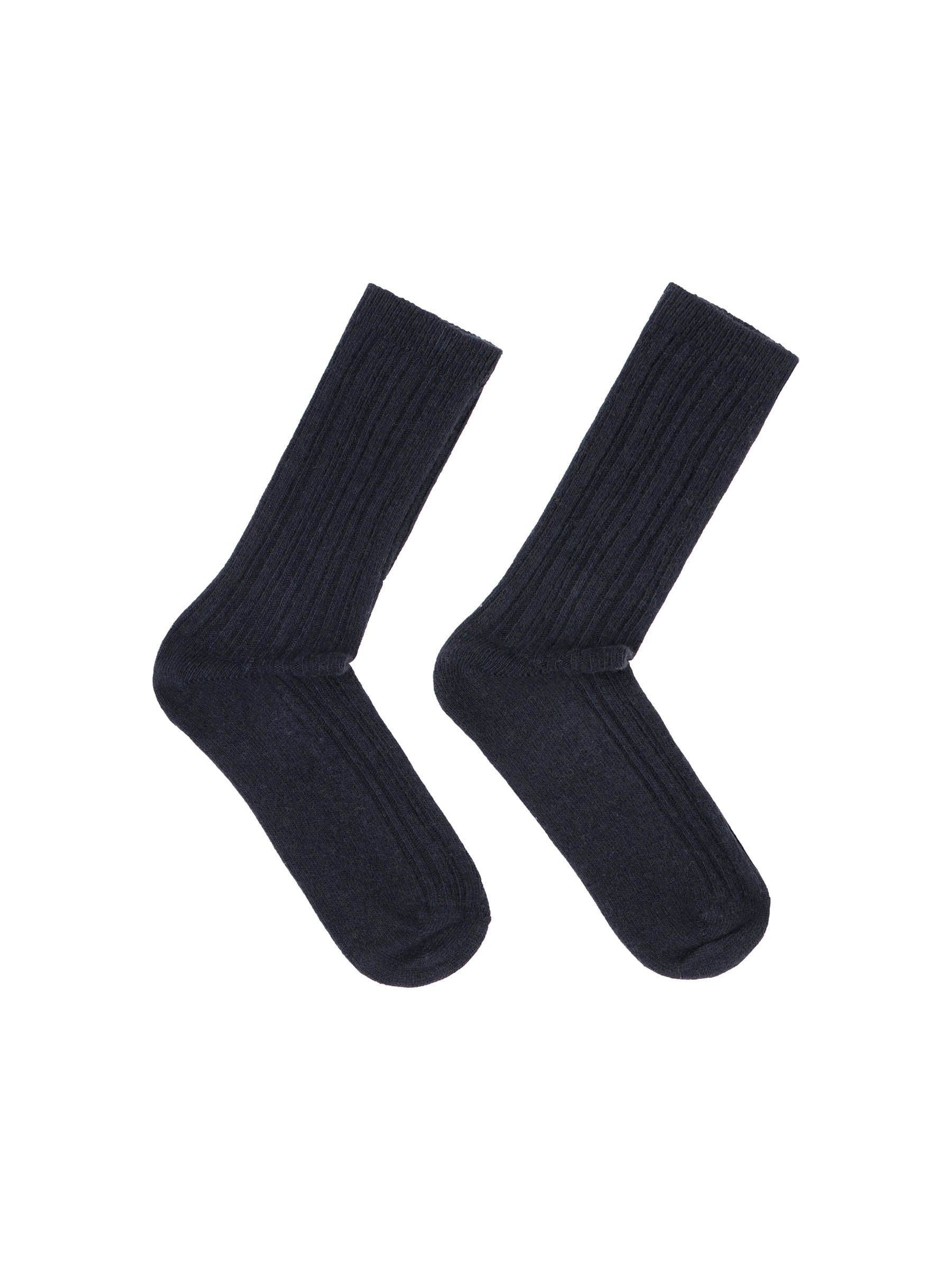 LANIUS - Rippenstrick-Socken midnight melange - WERTE FREUNDE
