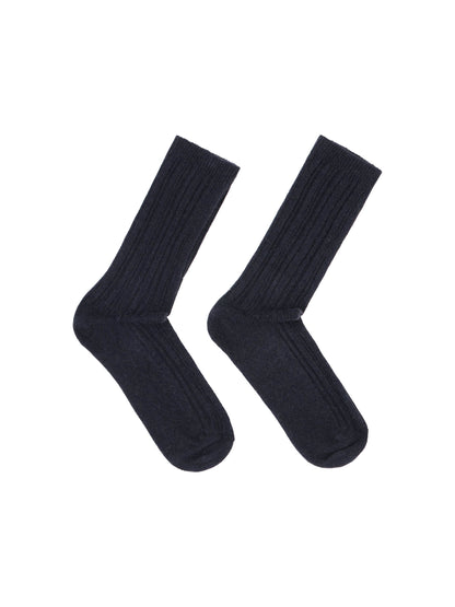 LANIUS - Rippenstrick-Socken midnight melange - WERTE FREUNDE