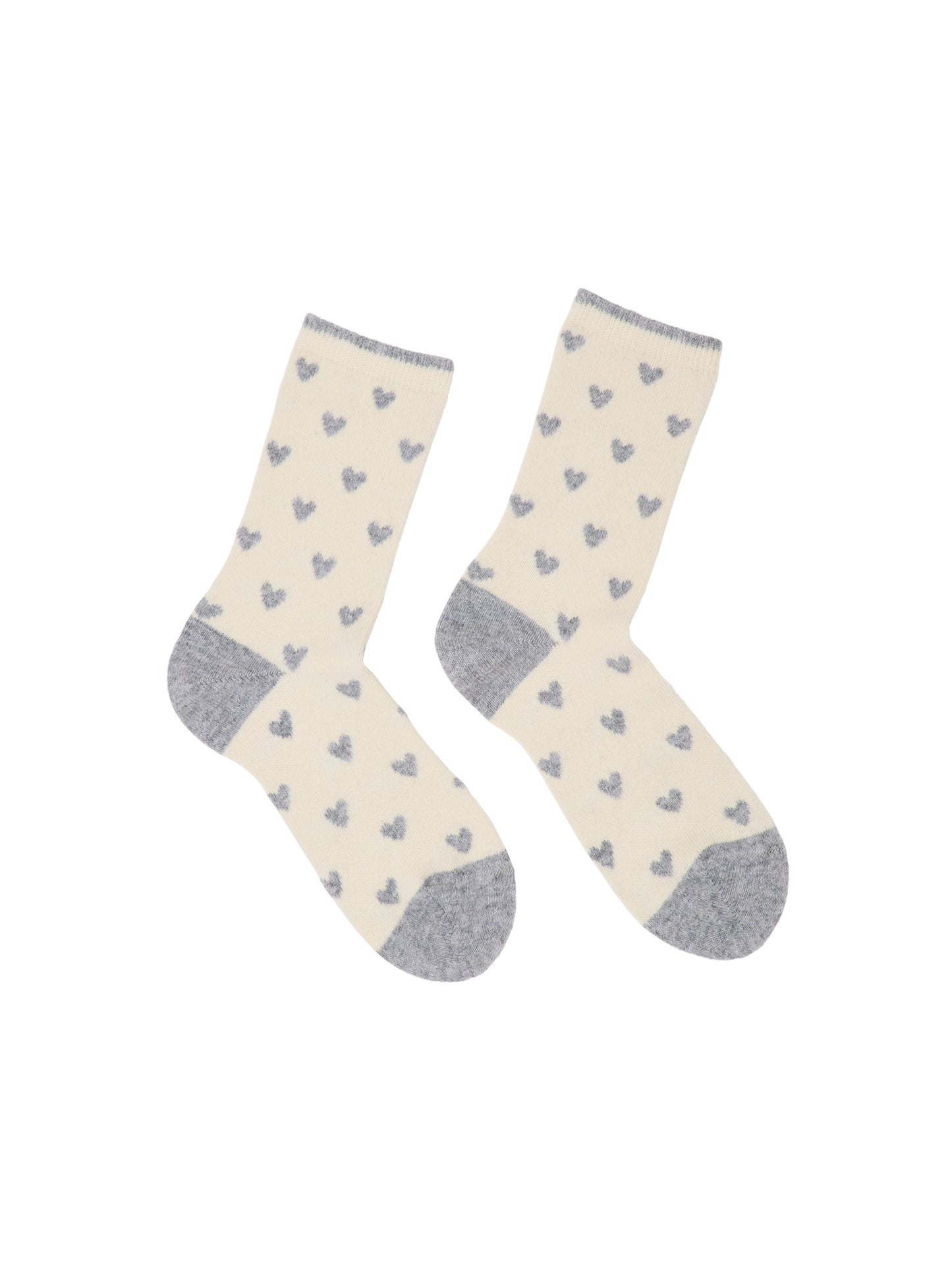 LANIUS - Socken mit Herzen off white - WERTE FREUNDE