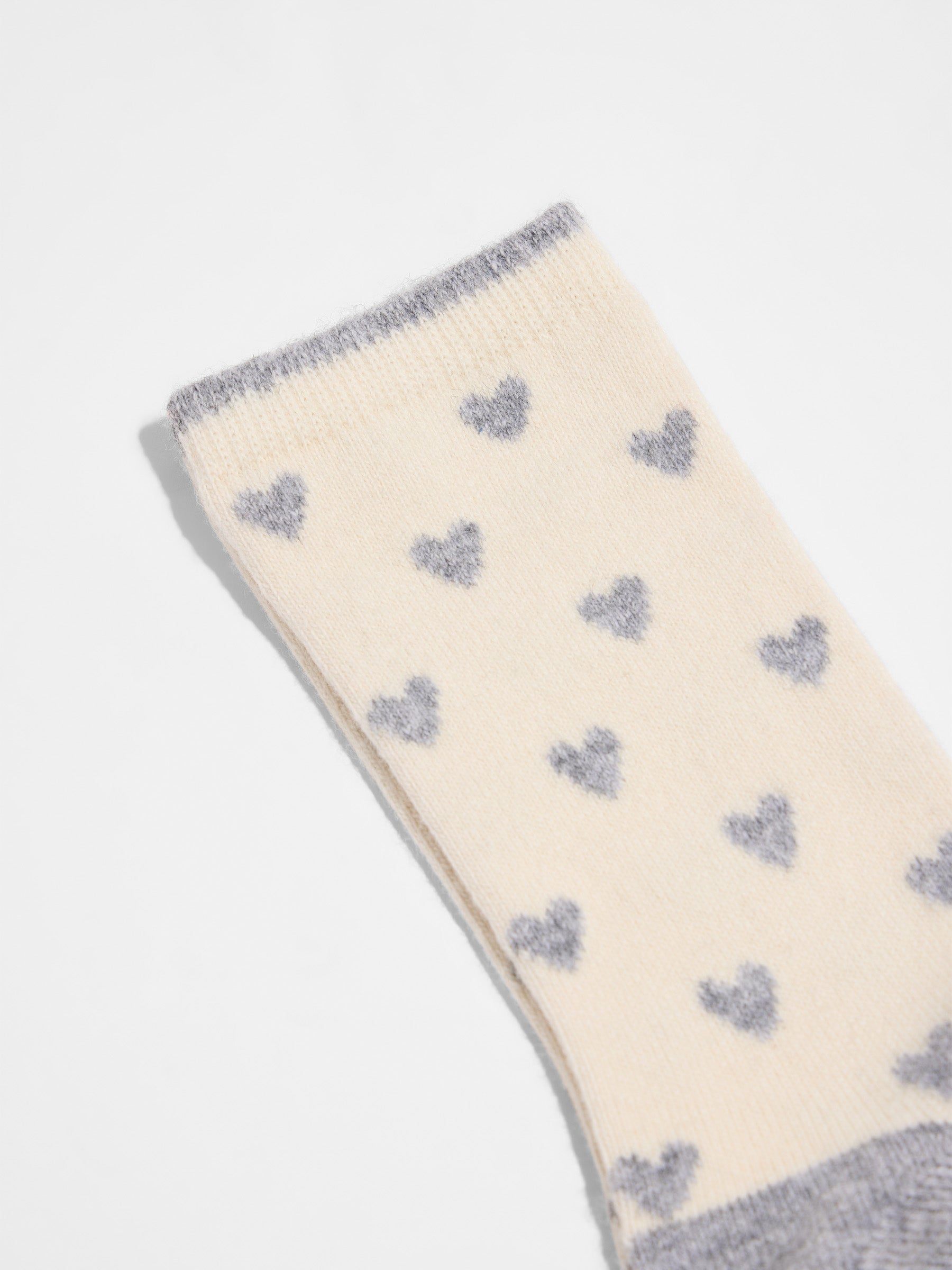 LANIUS - Socken mit Herzen off white - WERTE FREUNDE