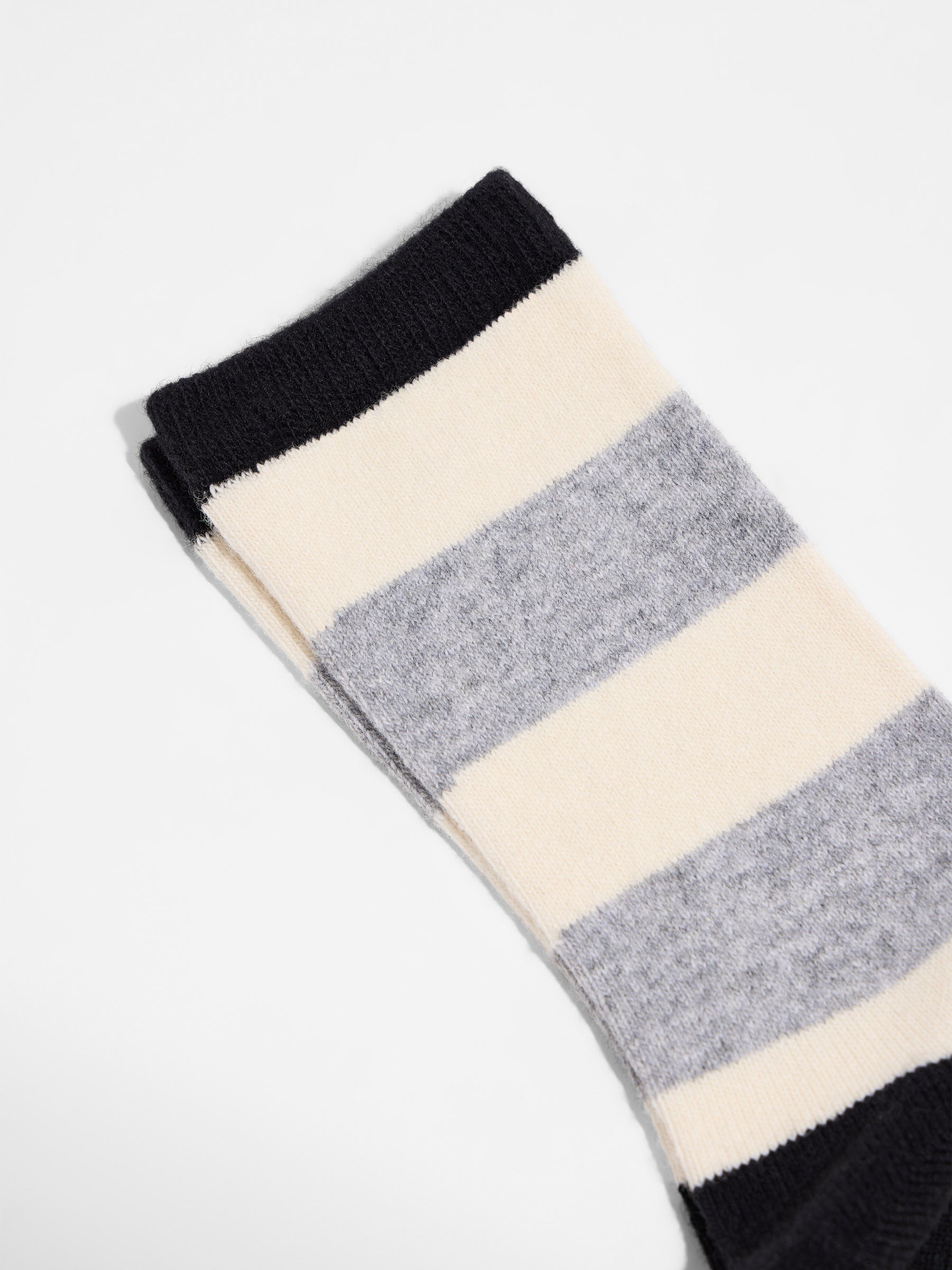 LANIUS - Socken mit Streifen grey melange/ off white - WERTE FREUNDE