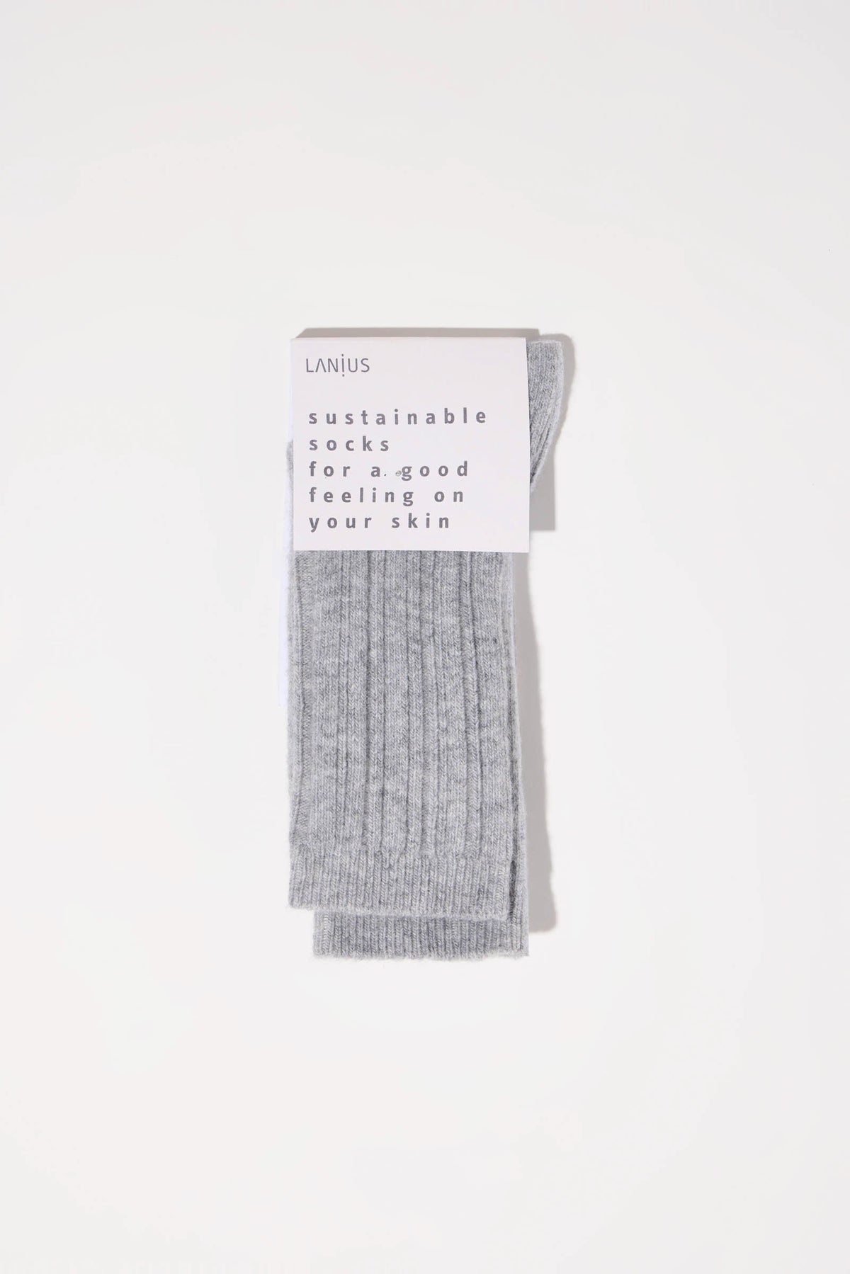 LANIUS - Rippenstrick-Socken grey melange - WERTE FREUNDE