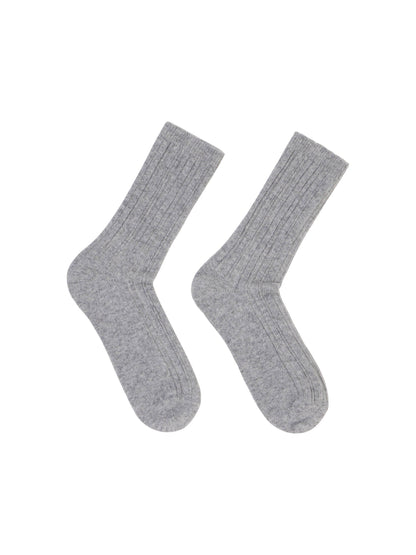 LANIUS - Rippenstrick-Socken grey melange - WERTE FREUNDE