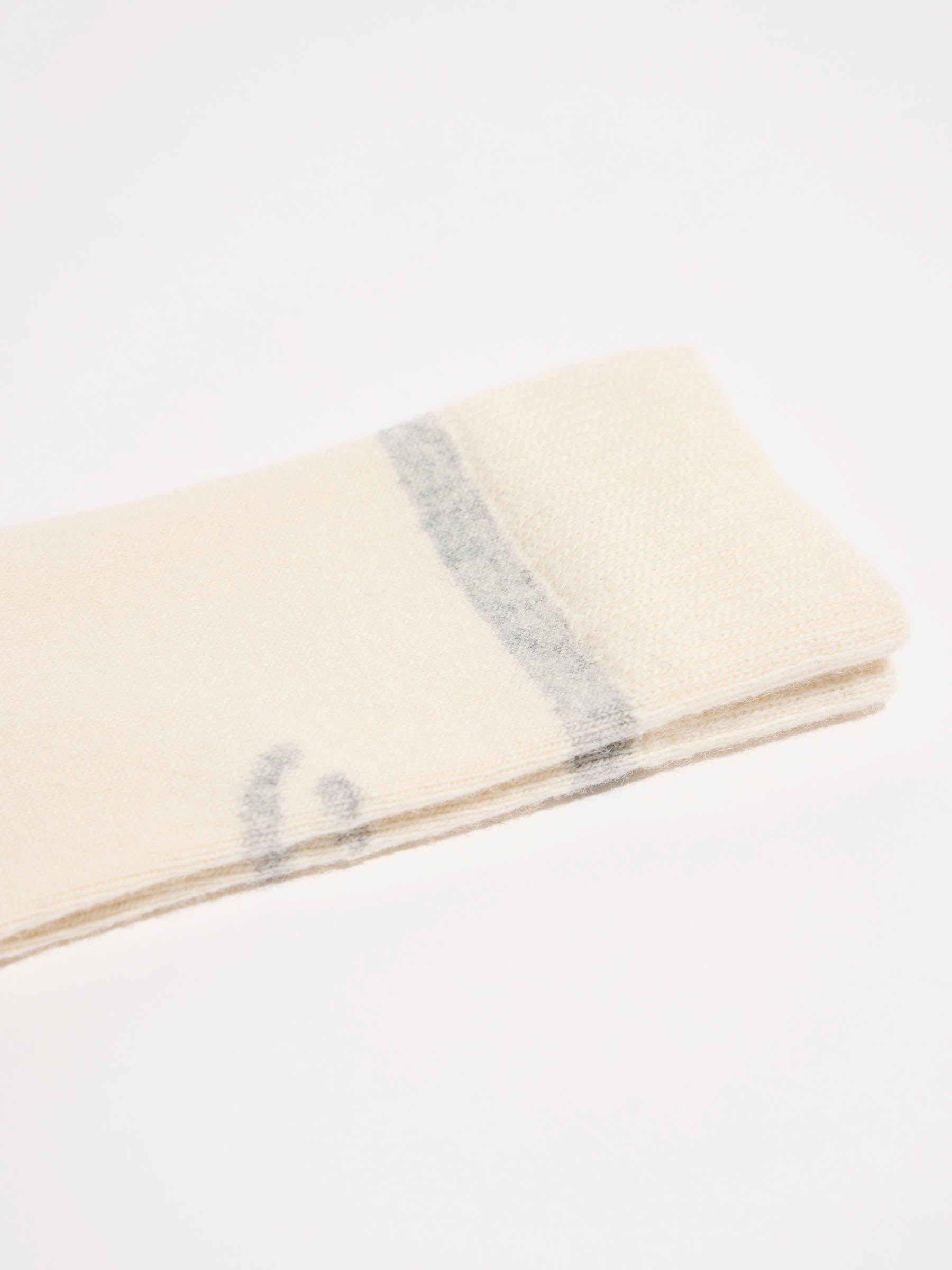 LANIUS - Socken mit Smiley off white / grey melange - WERTE FREUNDE