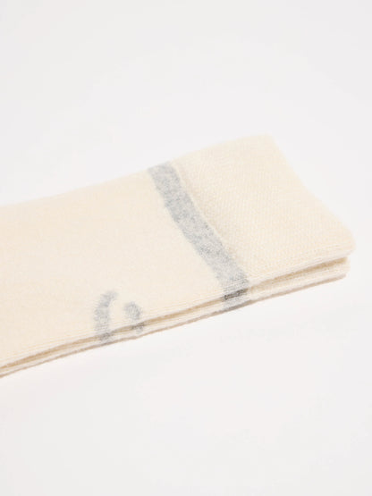 LANIUS - Socken mit Smiley off white / grey melange - WERTE FREUNDE