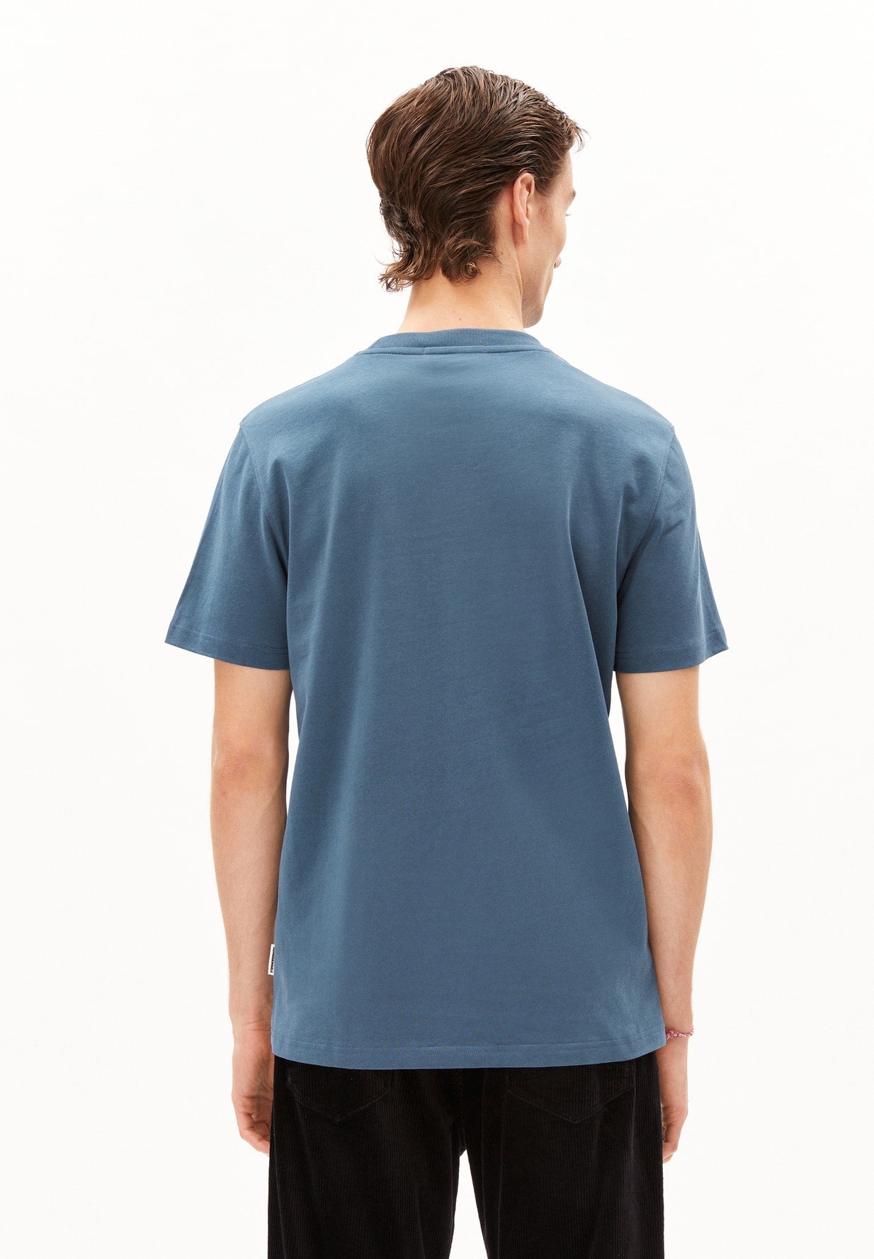 Armedangels - MAARKOS Shirts T-Shirt Solid iron blue