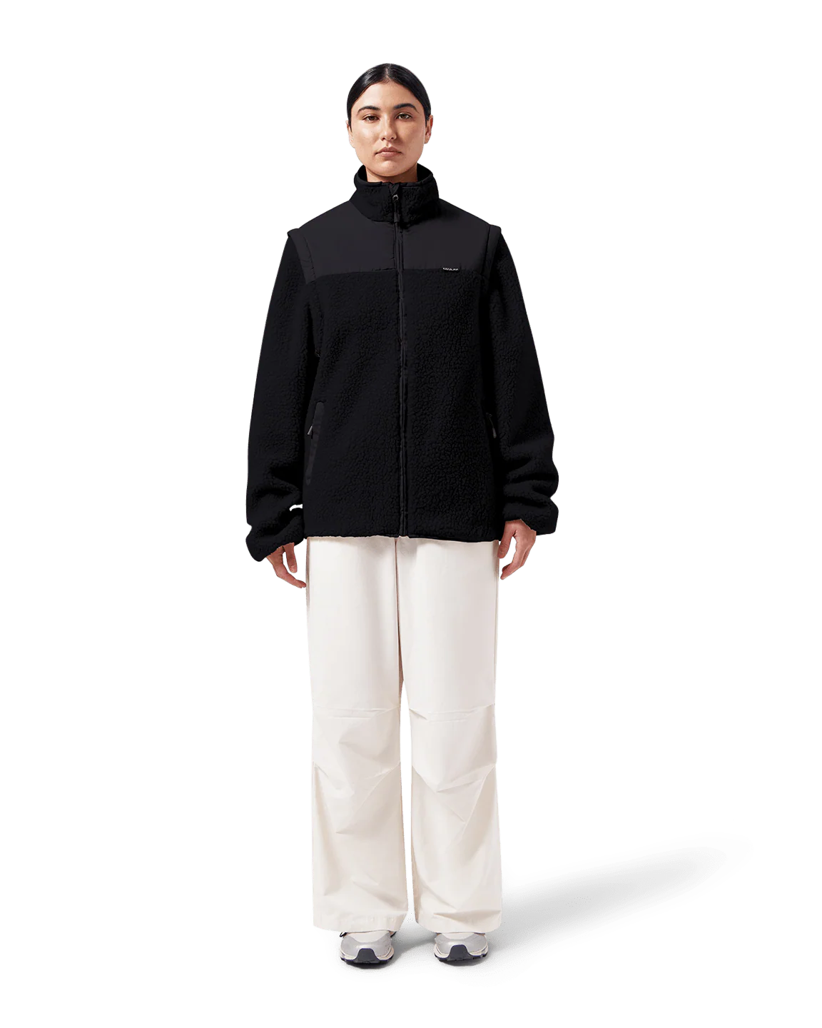 MAIUM - Teddy Zip-Off Cardigan Black - WERTE FREUNDE