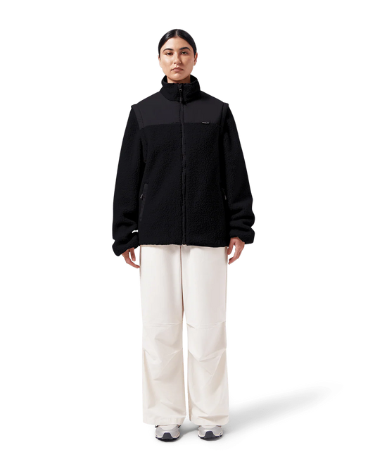 MAIUM - Teddy Zip-Off Cardigan Black - WERTE FREUNDE