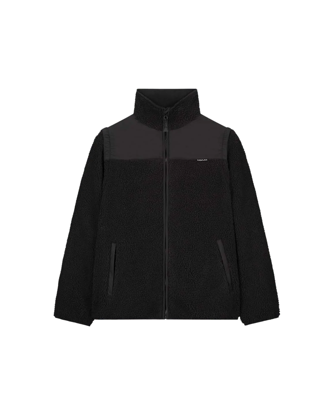 MAIUM - Teddy Zip-Off Cardigan Black - WERTE FREUNDE