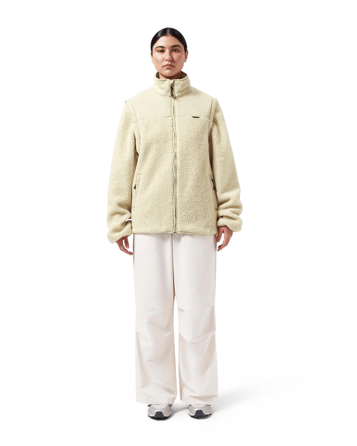 MAIUM - Teddy Zip-Off  Cardigan Off White - WERTE FREUNDE