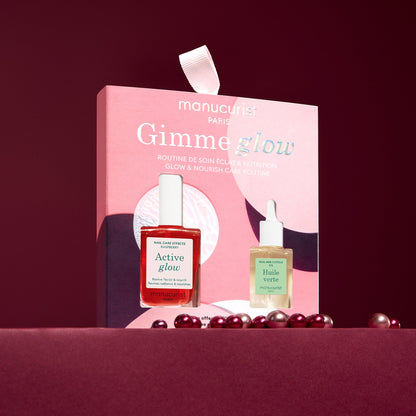 Manucurist - Gimme Glow Set ACTIVE RASPBERRY + MINI GREEN Öl + mini Feile 1 Stk. - WERTE FREUNDE