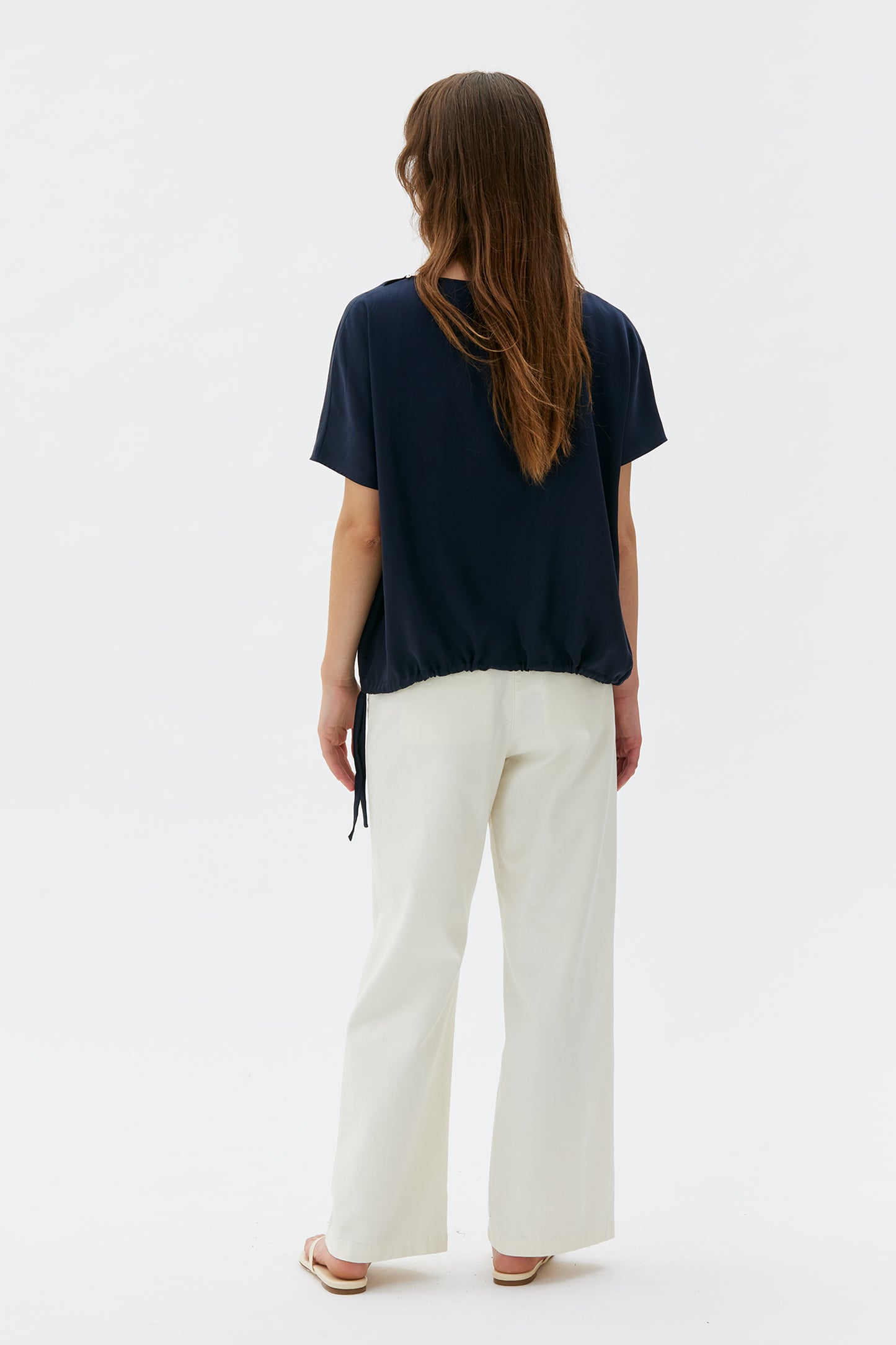 MASKA - Mare - Satin tencel blouse Indigo blue - WERTE FREUNDE