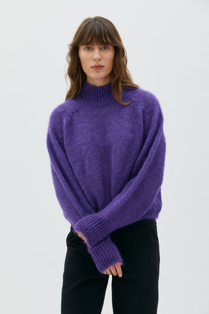 MASKA - Faye - Chunky silk mohair sweater Violet Magenta - WERTE FREUNDE
