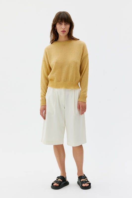 MASKA - Yara - Light silk mohair sweater Pale yellow - WERTE FREUNDE