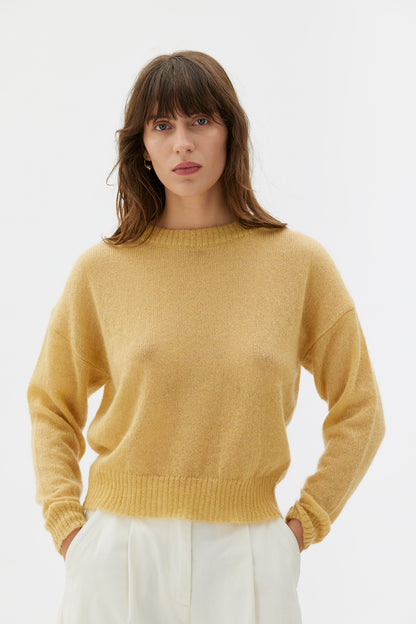 MASKA - Yara - Light silk mohair sweater Pale yellow - WERTE FREUNDE