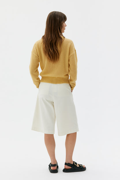 MASKA - Yara - Light silk mohair sweater Pale yellow - WERTE FREUNDE