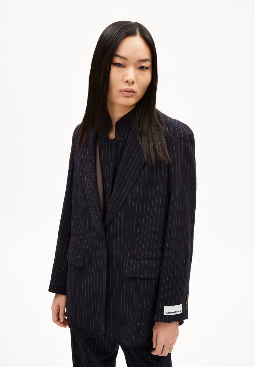 Armedangels - MIKAALA PINSTRIPE Jacken Blazer night sky-white