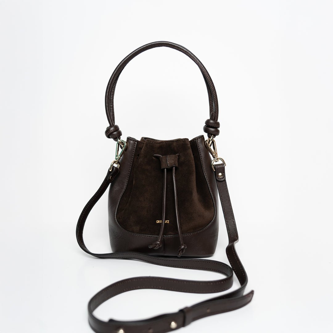 ann kurz - MINI SAKU KNOWTS SUEDE MIX MOCHA