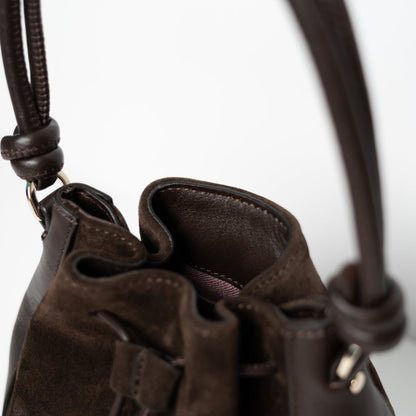 ann kurz - MINI SAKU KNOWTS SUEDE MIX MOCHA