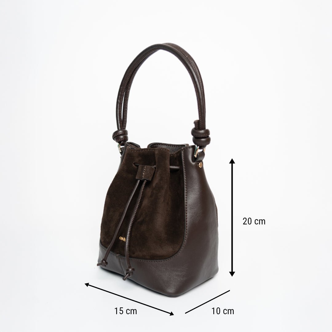 ann kurz - MINI SAKU KNOWTS SUEDE MIX MOCHA