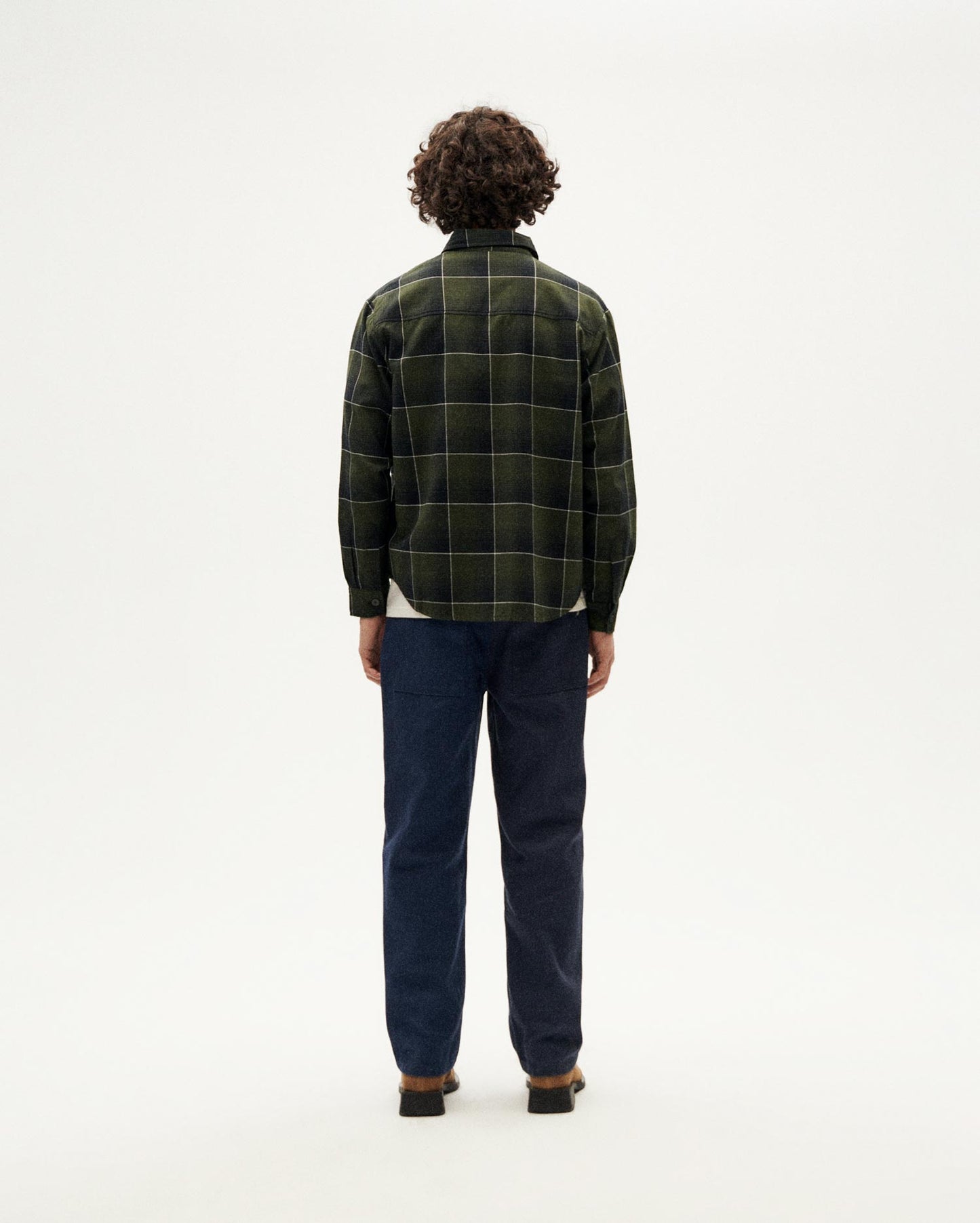 Thinking MU -  OLIVE BLACK CHECKS HANS SHIRT MULTICOLOR